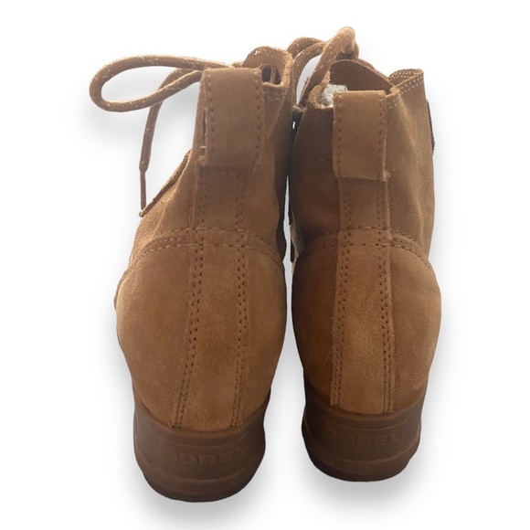 Sorel Evie Women’s Camel Brown Suede Leather Lace Up Boots Sz 7.5 - Picture 4 of 5